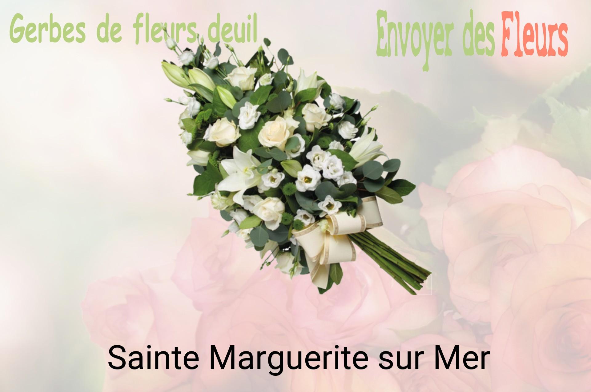 Gerbe de fleurs de deuil livrée à Sainte-Marguerite-sur-Mer